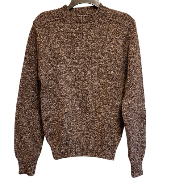 Pendleton Vintage 1970’s Men’s Crewneck Virgin Wool Sweater Brown Heather Sz Sm - Picture 1 of 7